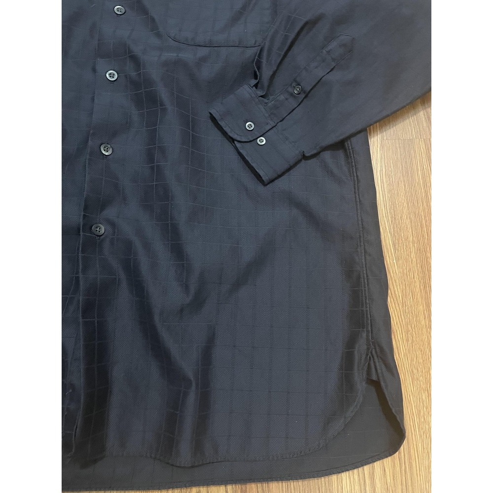 John W Nordstrom Shirt Mens Large Classic Fit Black Check Long Sleeve - Picture 6 of 12